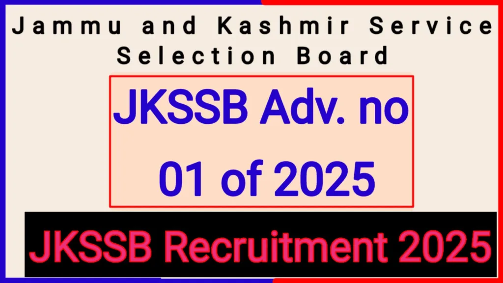 JKSSB Recruitment Notification 2025 Out for various Posts 