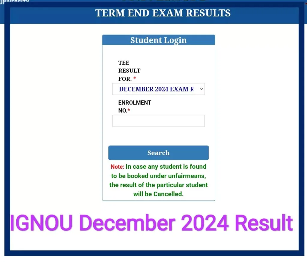 IGNOU December 2024 Result Out: Check Grade Card, Assignment Status